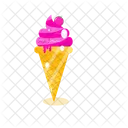 Cute cone ice cream  Icon