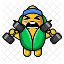 Cute Corn Doing Fitness With Dumbbell Corn Food Icon