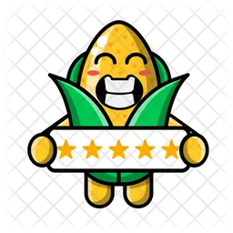 Cute corn with five stars Emoji Icon