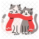 Cats Scarf Couple Icon