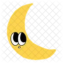 Cute crescent moon  Icon