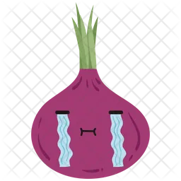 Cute crying red onion  Icon