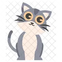Cute Curious Grey Cat  Icon