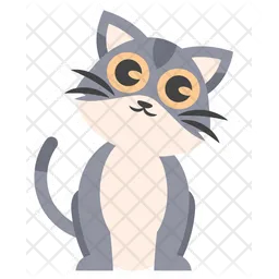 Cute Curious Grey Cat  Icon