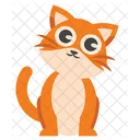 Cute Curious Orange Cat  Icon