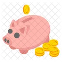 Cute Cute Piggy Bank  Icon