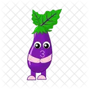 Cute eggplant  Icon