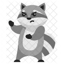 Cute Fighter Raccoon  Icon