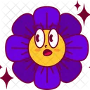 Flower Sticker Retro Icon