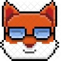 Cute fox  wearing glasses  Icon