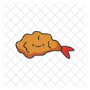 Cute fried shrimp  Icon