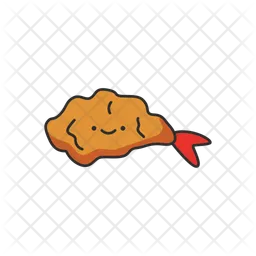 Cute fried shrimp  Icon