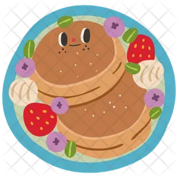 Cute fruity pancakes character  Icon