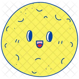 Cute full moon smiling  Icon