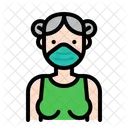 Woman Wear Medical Mask Woman Female Icône