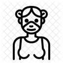 Woman Wear Medical Mask Woman Female Icône