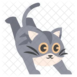 Cute Grey Cat Jump  Icon