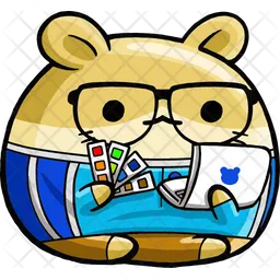 Cute Hamster Graphic Designer  Icon