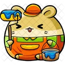 Cute Hamster Painter  Icon