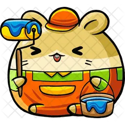 Cute Hamster Painter  Icon