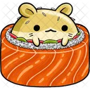 Cute Hamster Wear Sushi Small Seaweed Icon