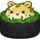 Cute Hamster Wear Sushi Small Seaweed Icon