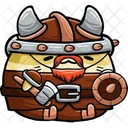 Cute Hamster Wear Viking Small Expression Icon