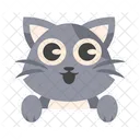 Cute Hanging Grey Cat  Icon