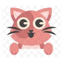 Cute Hanging Pink Cat  Icon