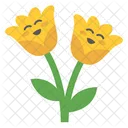 Cute Happy Flower Character  Icon