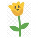 Cute Happy Flower Character  Icon