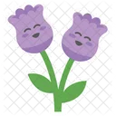 Cute Happy Purple Tulip Flower Character  Icon