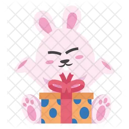 Cute Happy Rabbit  Icon