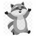 Cute Happy Raccoon  Icon
