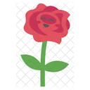 Cute Happy Red Rose Flower Character  Icon