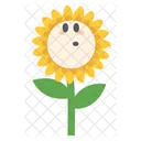 Cute Happy Sunflower Character  Icon