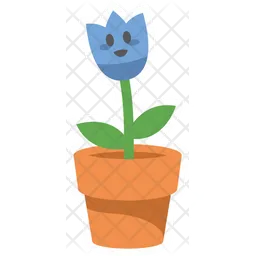 Cute Happy Tulip Flower Character  Icon