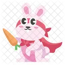 Cute Hero Rabbit  Icon