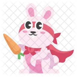 Cute Hero Rabbit  Icon