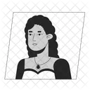 Cute hispanic woman with necklace on neck  アイコン