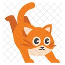 Cute Jumping Orange Cat  Icon