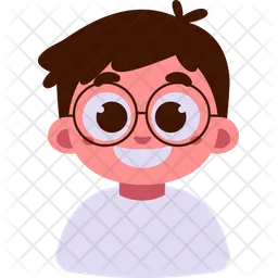 Cute Kid Character Bright  Icon