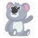 Cute Koala Greeting and Sit  Icon