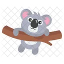 Cute Koala Hanging Wood Front  Icon