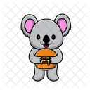 Cute Koala Holding Burger  Icon
