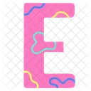 Cute letter E flat illustration  Icon