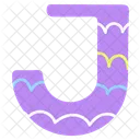 Cute letter J flat illustration  Icon