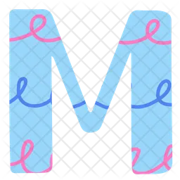 Cute letter M flat illustration  Icon