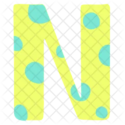 Cute letter N flat illustration  Icon