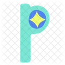 Cute letter p flat illustration  Icon